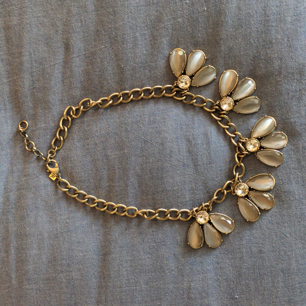 Banana Republic distressed gold and gray statement necklace. Like new.